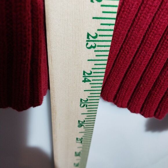 Lauren Ralph Lauren Women’s Sweater Sz XL Red Chunky Knit 1/4 Zip Heavyweight - Picture 7 of 9